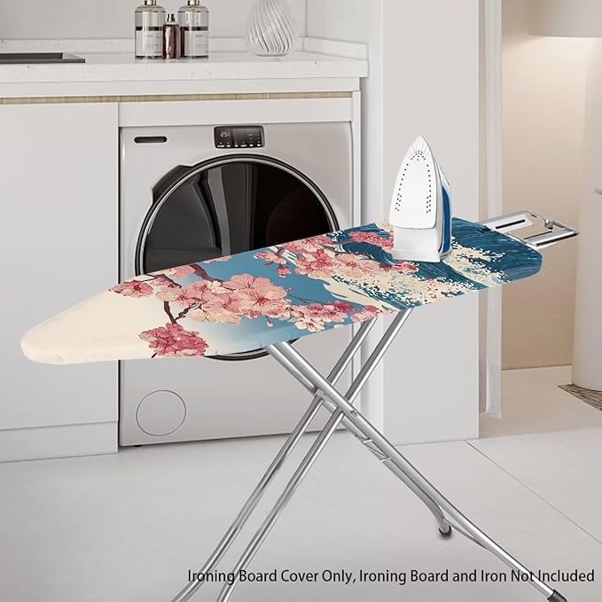 Cherry Blossom Ironing Board Cover and Pad, Stretch Standard Size 16x55 inch