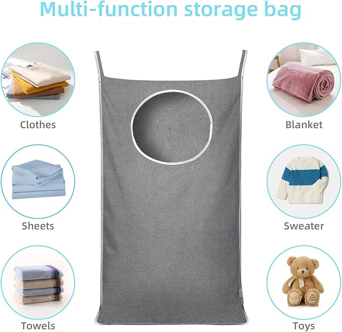 KEEPJOY 2Pack Space-Saving Hanging Laundry Bag, Door Laundry Hamper
