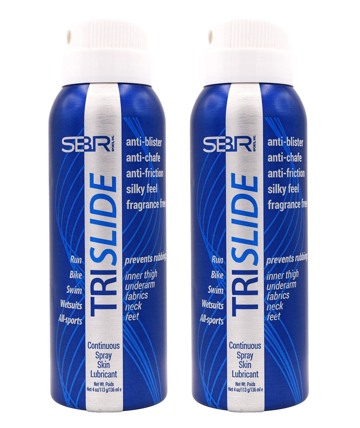 TRISLIDE Anti-Chafe Continuous Spray Skin Lubricant Body Friction Protection | Prevents Blistering and Chafing | Providng Long-Lasting Comfort and Protection | Pack of 2