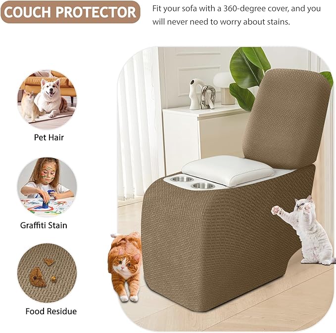 ALIECOM Recliner Sectional Couch Covers L Shape Stretch Corner Reclining