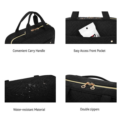 BAGSMART Hanging Toiletry Bag Travel Large Capacity Wash Bag Womens Makeup Cosmetic Bag, Travel Accessories for Full Sized Container (Medium-Black)