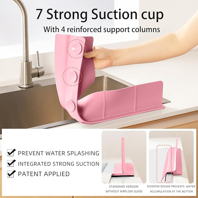 23" Ultra Silicone Sink Splash Guard Released in 2025/Dec, Self-Draining Water