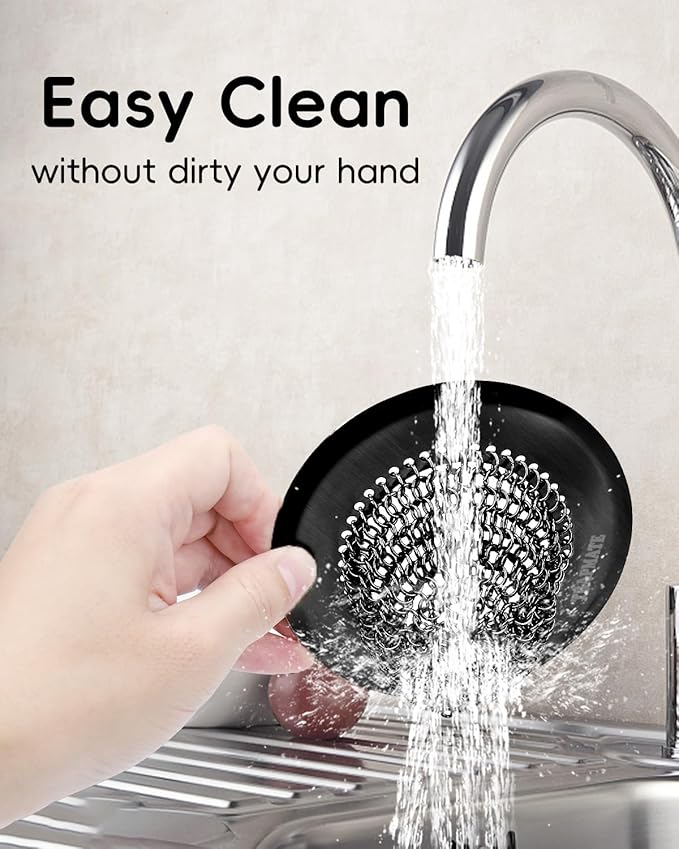 TRAPMATE Sink Drain Strainer, Reversible Chain Mesh Kitchen Sink Drain Strainer