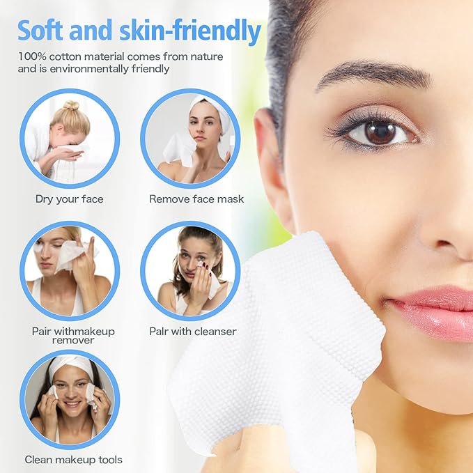 100 Count Disposable Face Towel, Thickening Ultra Soft Washcloths, Facial