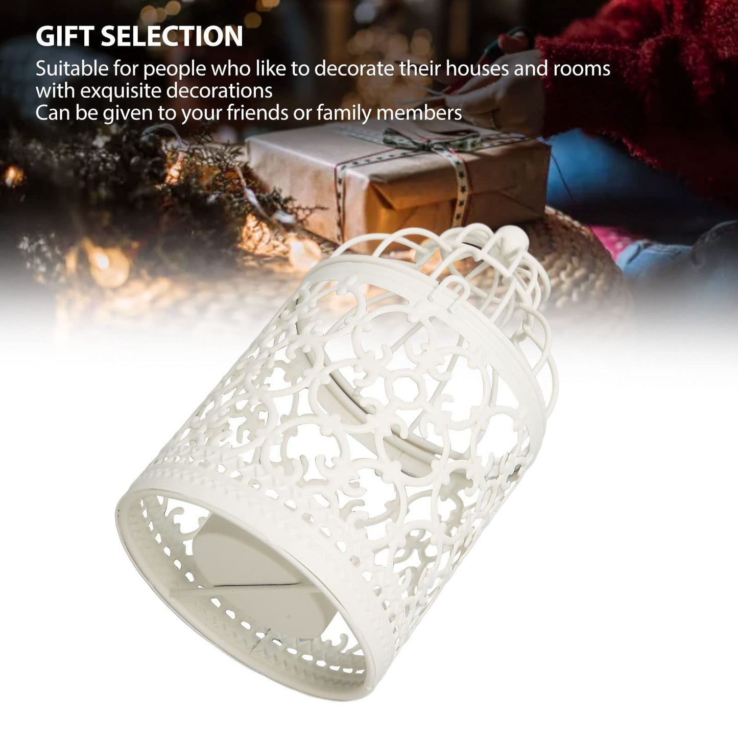 Kuuleyn Mini Small Metal Moroccan Lantern Decorative,Tealight Lantern Hollow Pattern Decorative,Birdcage Candle Holder for Dining Table Wedding Party