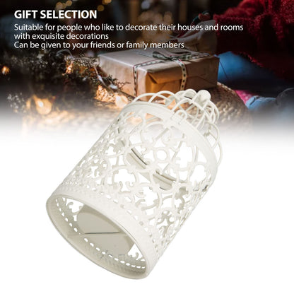 Kuuleyn Mini Small Metal Moroccan Lantern Decorative,Tealight Lantern Hollow Pattern Decorative,Birdcage Candle Holder for Dining Table Wedding Party