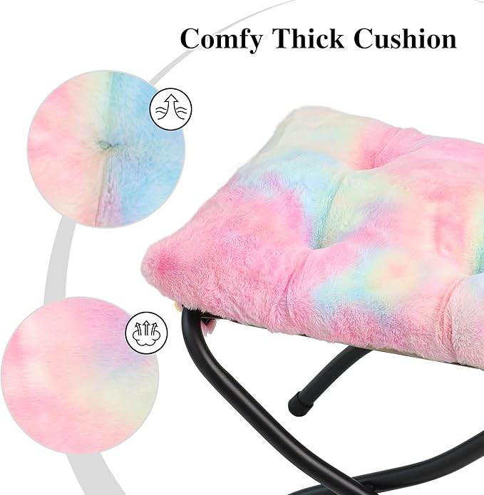 15" Folding Ottoman, Foldable Footrest Stool, Portable Small Foot Stool