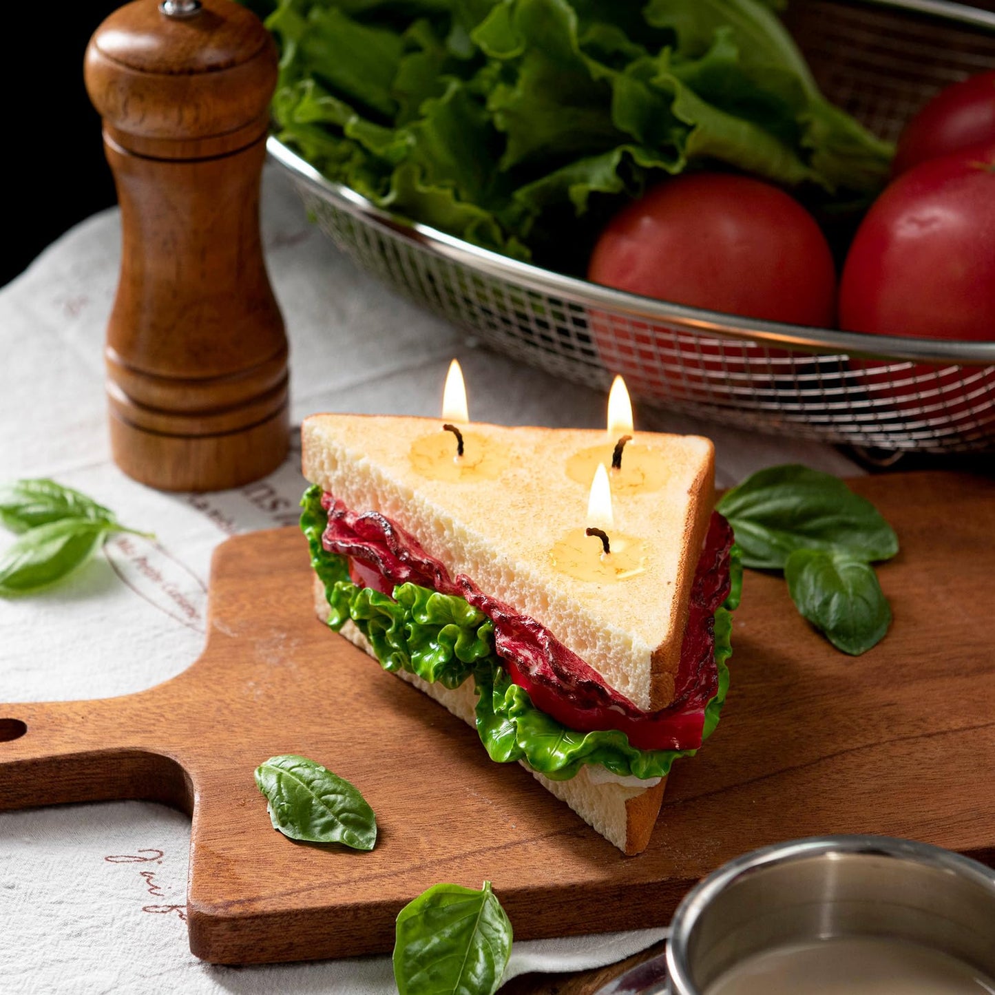 BLT Sandwich Realistic Food Scented Vegetable Wax Candle