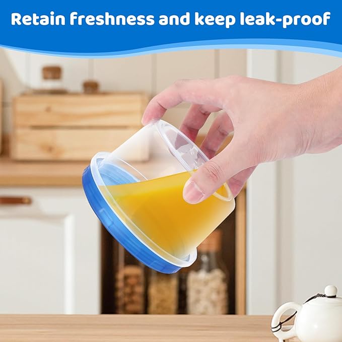 Freezer Containers with Twist Top Lids, Heavy Duty Round Airtight Food Storage