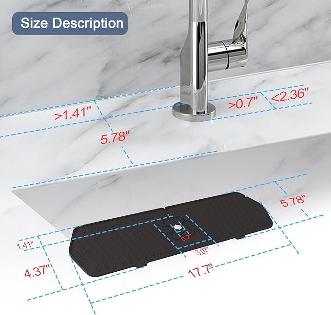 Faucet Guard - 90 Foldable Drain Mat