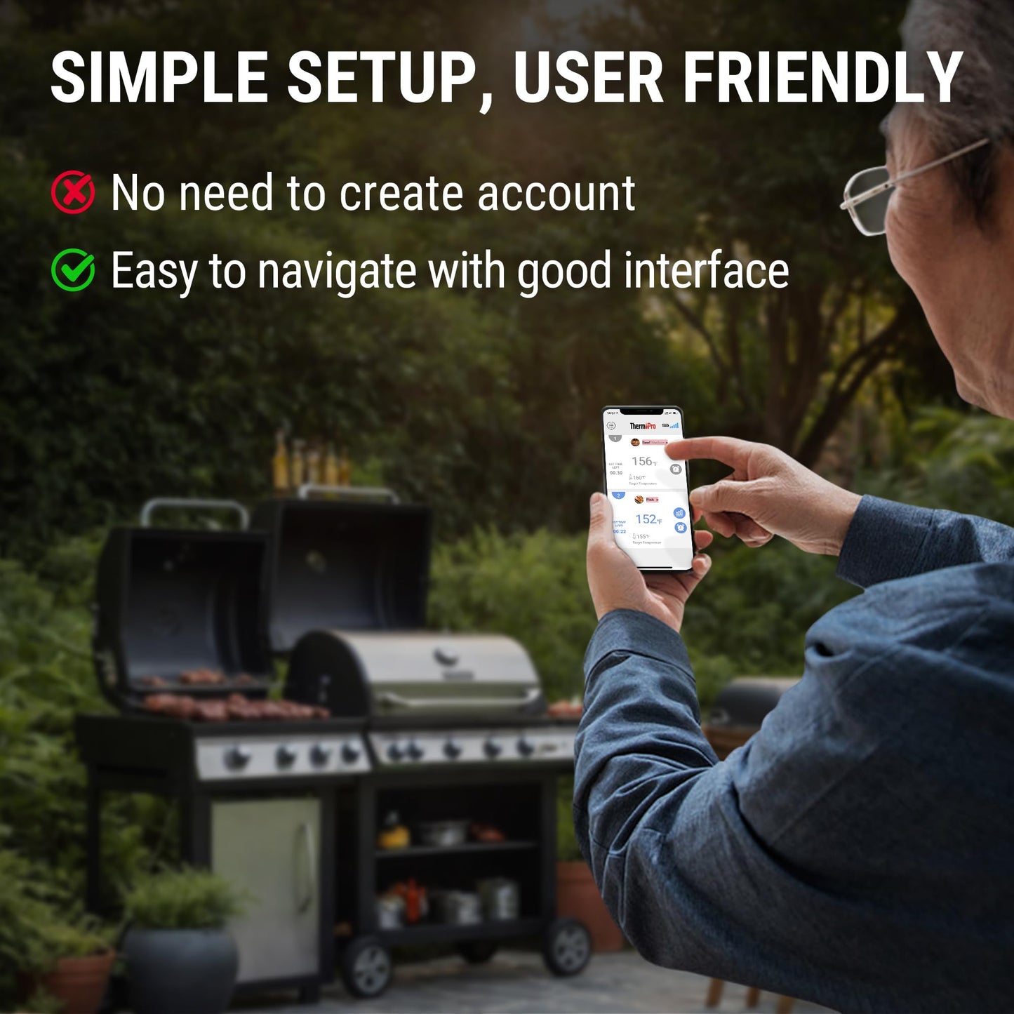 ThermoPro 650 ft Wireless Meat Thermometer Digital for Grilling and Smoking, 2 Probes Bluetooth Meat Thermometer for Cooking Turkey Fish Beef, Rechargeable Smoker Accessories for BBQ Oven