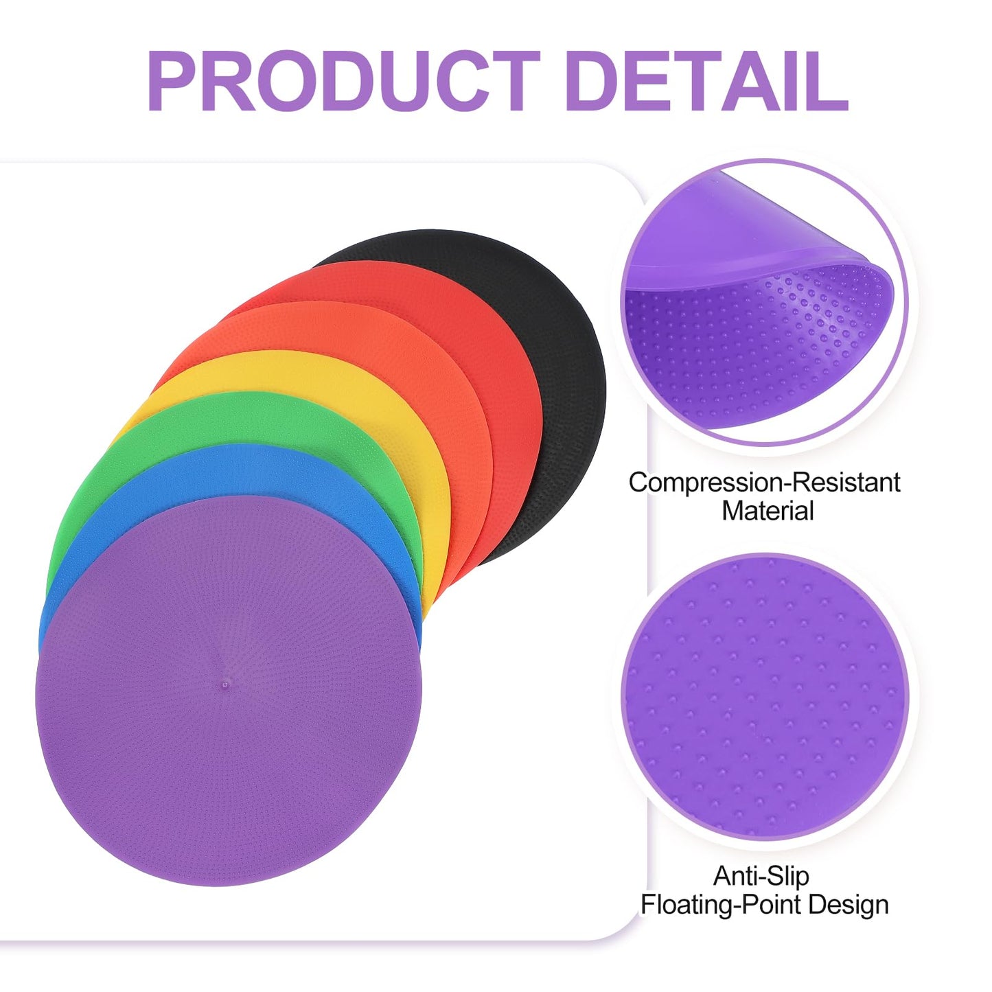 PATIKIL Spot Markers 9 Inch, 12 Pcs Non-Slip Floor Dots Agility Markers Flat Field Cones Poly Dots for Gym PE Speed Training Dance Soccer Basketball Sports, Orange/Purple