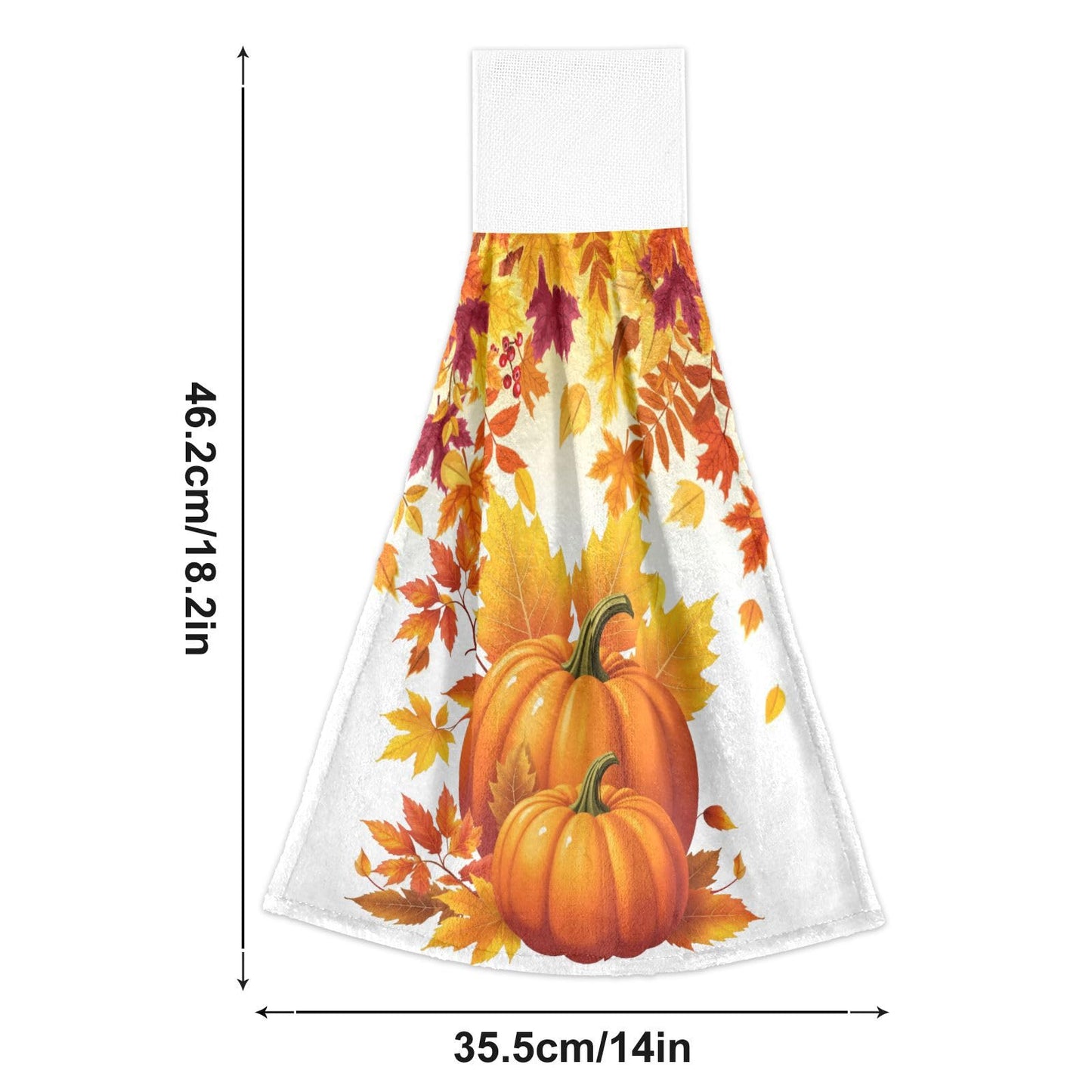 Boccsty Fall Yellow Pumpkins Hanging Kitchen Towels 2 Pieces Autumn Leaves Dish Tie Towels Hand Towel Tea Bar Towels for Bathroom Farmhouse Housewarming Tabletop Home