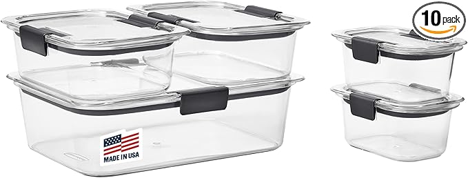 Rubbermaid Brilliance Food Storage Containers, Leak-Proof