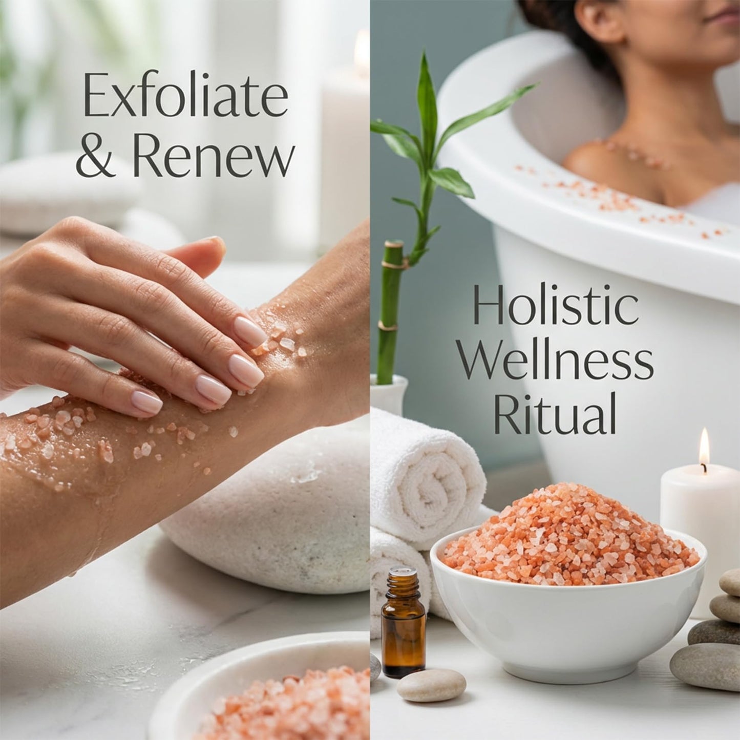 MAQIHAN Pink Himalayan Bath Salt - 10 Oz Himalayan Pink Salt for Bath Soak, Unscented Fine & Coarse Mix, Gentle Full Body & Foot Spa Care for Relaxing Nighttime Soaking