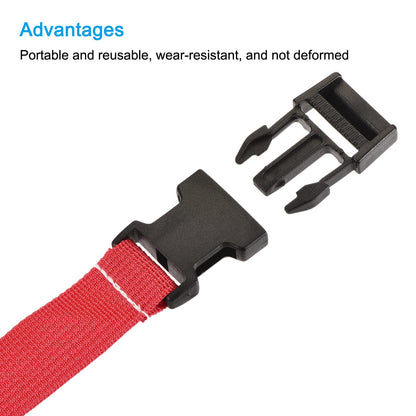MECCANIXITY Utility Strap with Buckle 1x20 Inch Polyester Quick Release Adjustable Belt for Travel Outdoor Bag Luggage Packing (Red, Pack of 2)