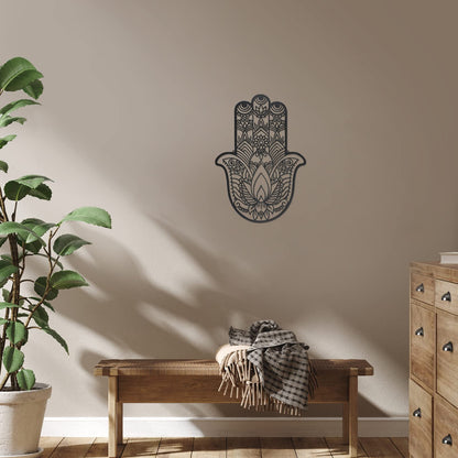 Lounsweer Hamsa Hand Wall Decor Geometric Meditation Decor Sacred Geometric Walling Boho Spiritual Art for Bedroom Yoga Room Minimalist Aesthetic Ornament Ideal Housewarming Gift