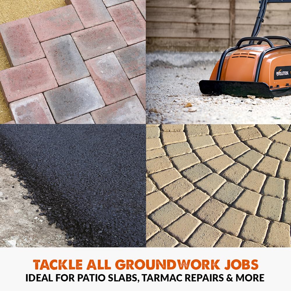 Evolution Power Tools H320-E Hulk Electro Plate Compactor, Electric - Ideal For Levelling Pavement, Artificial Turf Ground Preparation, Patio, Blockwork, Sand, Soil & More - 3 Year Warranty, 230V