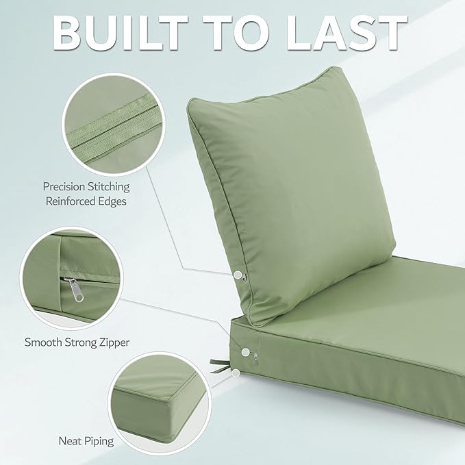 22x22 Inch Patio Chair Cushions Set of 4, Outdoor Furniture Cushions