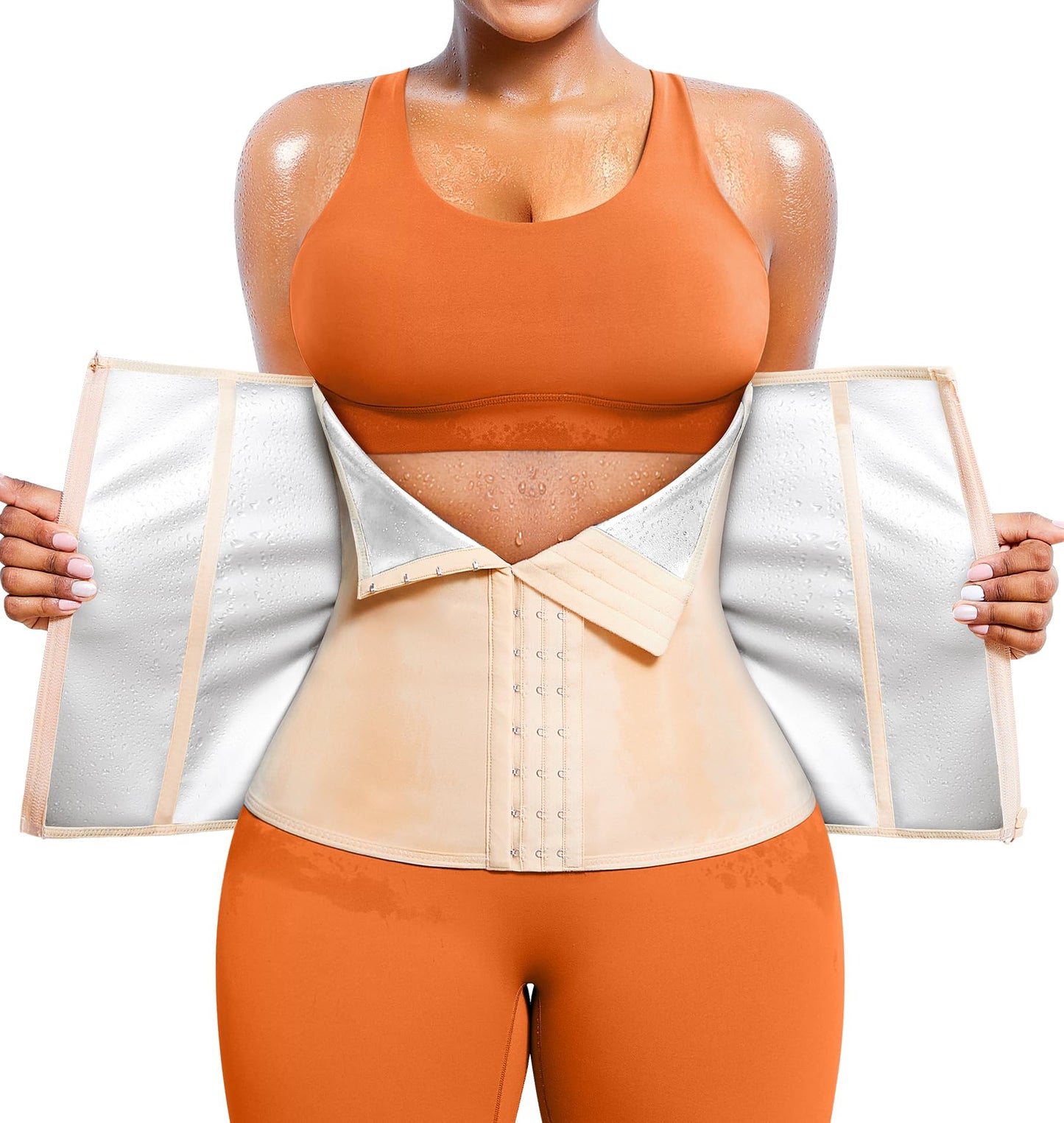 TrainingGirl Women Waist Trainer Trimmer Corset Weight Loss Tummy Wrap Workout Belt Sweat Belly Band Sports Girdle Sauna Suit