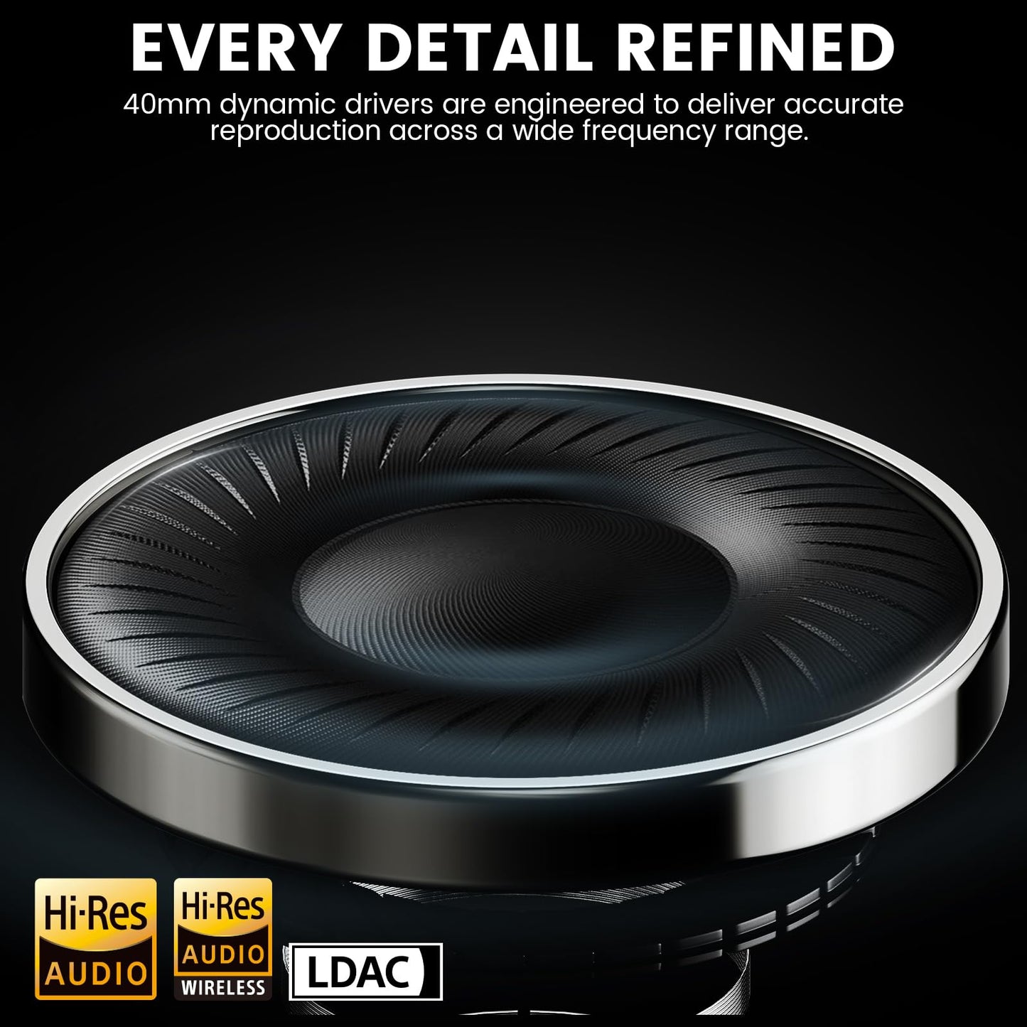 1Mii Y8+ Hybrid Active Noise Cancelling Headphones, 100H Ultra Playtime, Bluetooth 6.0 Over Ear, Wireless Hi-Res Audio & Deep Bass, Comfort for Travel & Home Office, AI Chat & Custom EQ via APP, Black