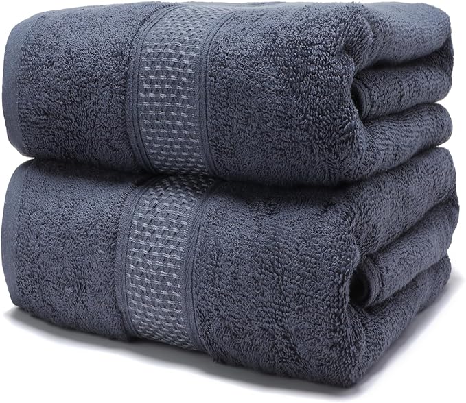 Cotton Bath Towels Set, 2-Piece Set Super Absorbent Quick Drying, Suitable