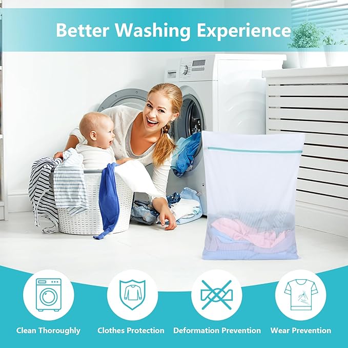 OTraki Mesh Laundry Bag for Delicates, 24 x 32 inch Large Mesh Delicates Bag