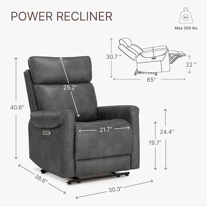 KISLOT Leather Recliner Chair for Adults Wall Hugger RV Recliner