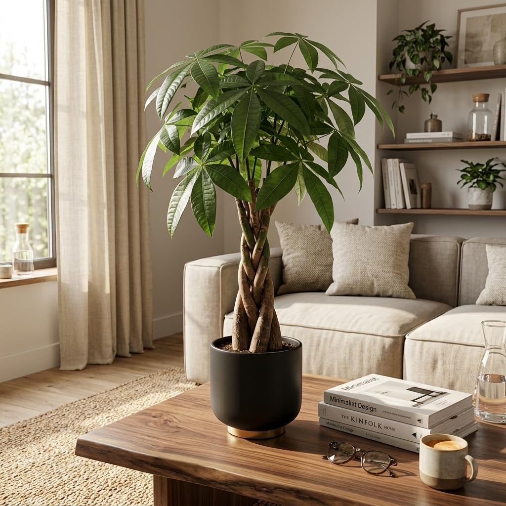NYGardenia Money Tree Live Plant, Pachira Aquatica, 4 Inch Pot, Braided Indoor Houseplant, Easy Care