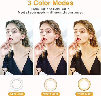 Kimwood 60 LED Rechargeable Clip On Ring Light for Selfie, Phone, Laptop, Tablet (3 Models, 5 Brightness Levels)