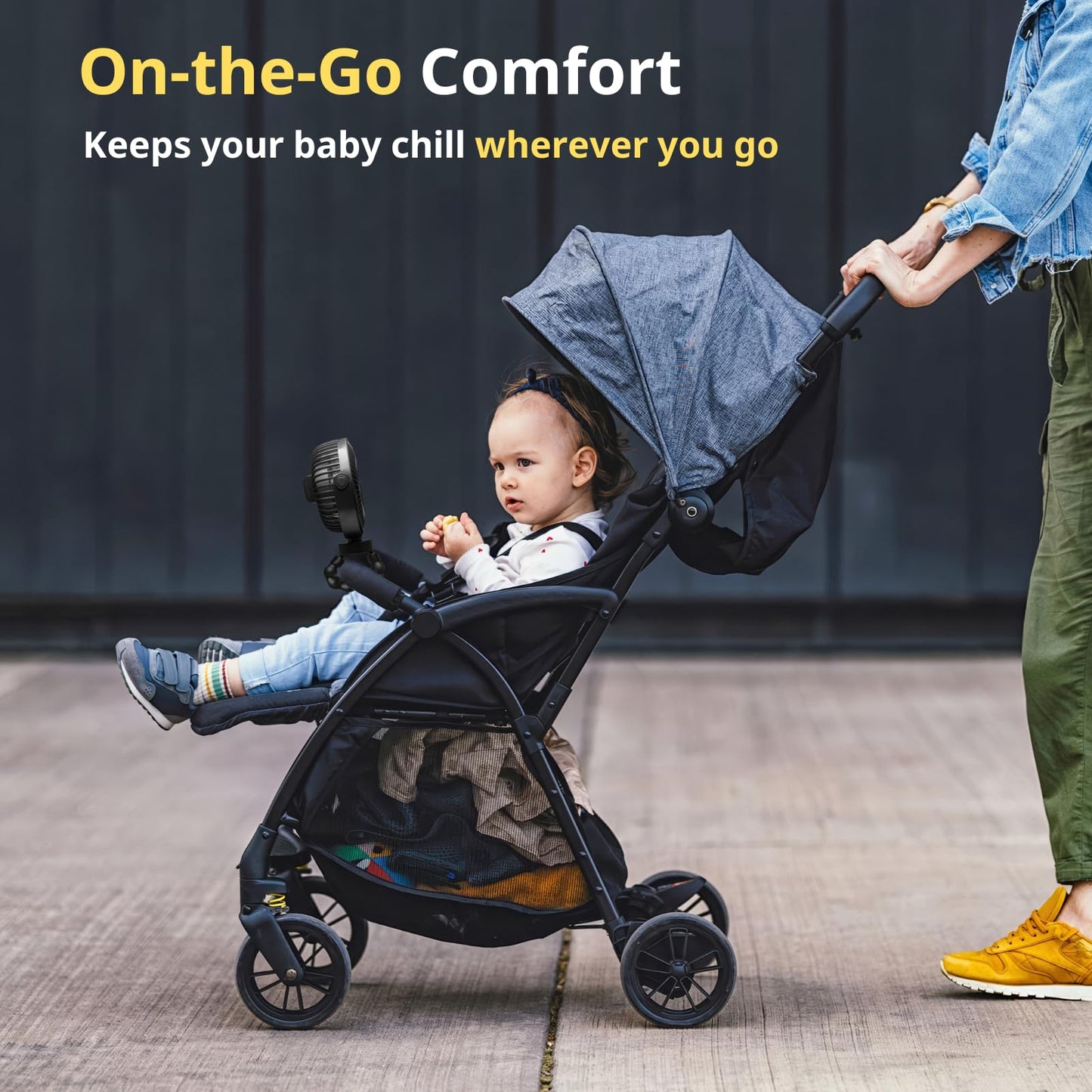 Portable Fan Clip on - 6-inch Rechargeable Fan for Baby Strollers, Car Seats & More; Stroller Accessories for Outings, 4800 mAh Battery for Camping, Gym, Beach (White)