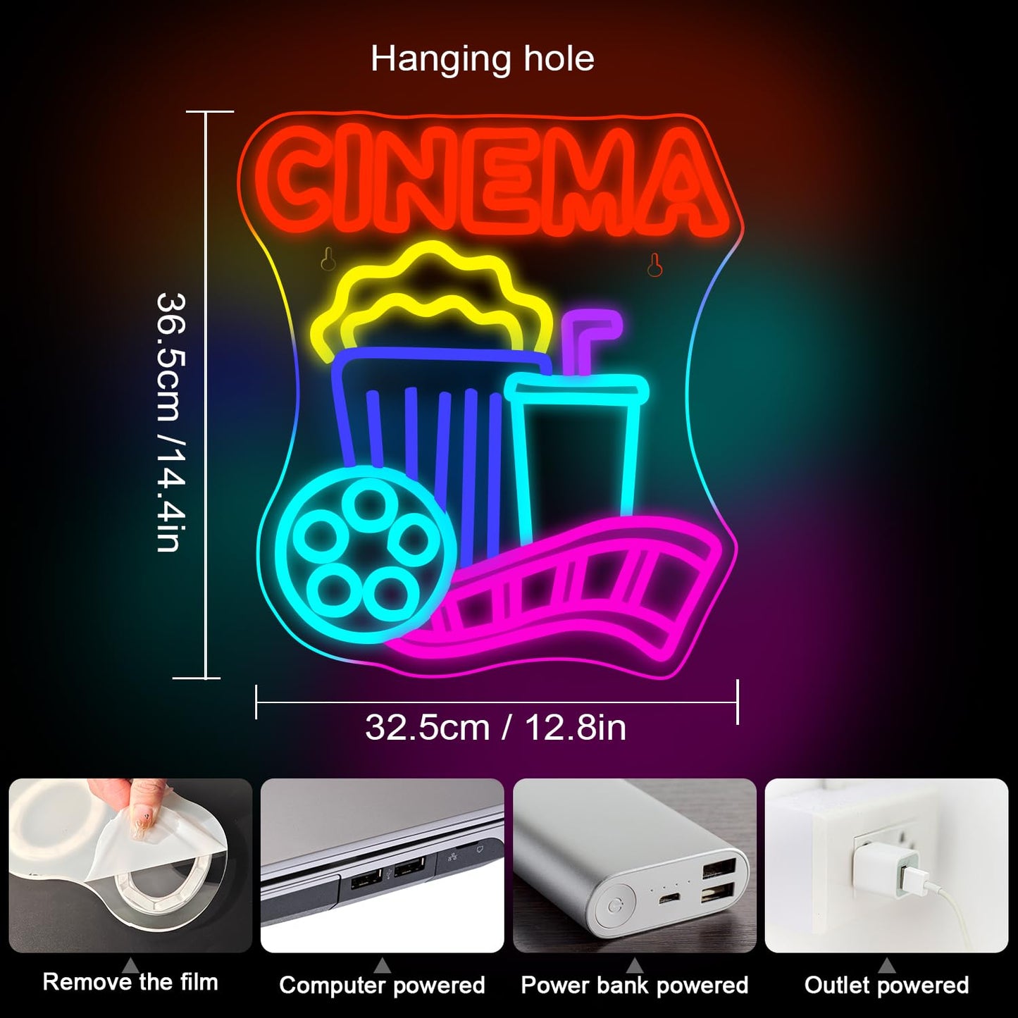 LooKLight Guitar Rock and Roll Neon Sign,Neon Light Sign,Led Neon Light for Wall Decor,Guitar Shape Light Up Sign,USB Neon for Bar Live Music Vocal Recital Concert Man Cave