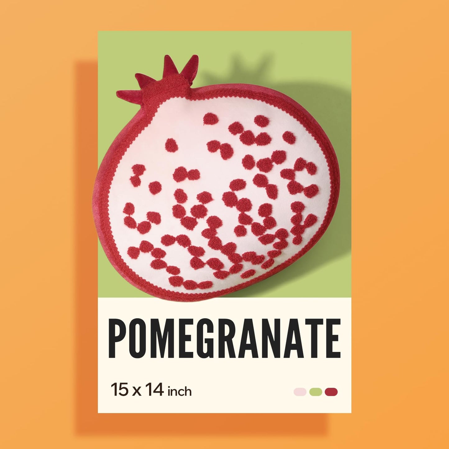 Phantoscope Papaya Shaped Throw Pillow, Fruit Themed Cushion for Couch, Bed and Chair, Pink, 10 x 15 inches