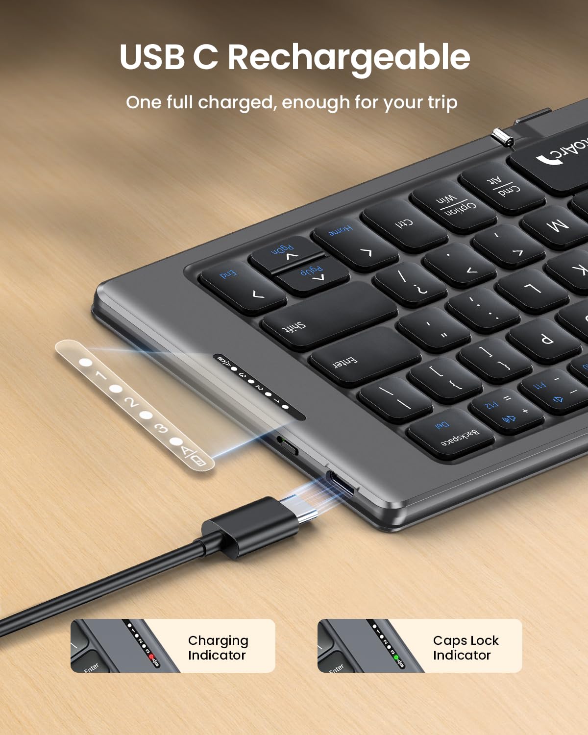 ProtoArc Foldable Compact Keyboard, XK04 Portable Bluetooth Keyboard with PU Leather Cover, Pocket-Sized Wireless Travel Keyboards for iPad, iPhone, Smartphone, Tablet and Laptop - Black