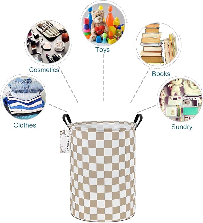 FANKANG Storage Basket, Nursery Hamper Canvas Laundry Basket Foldable