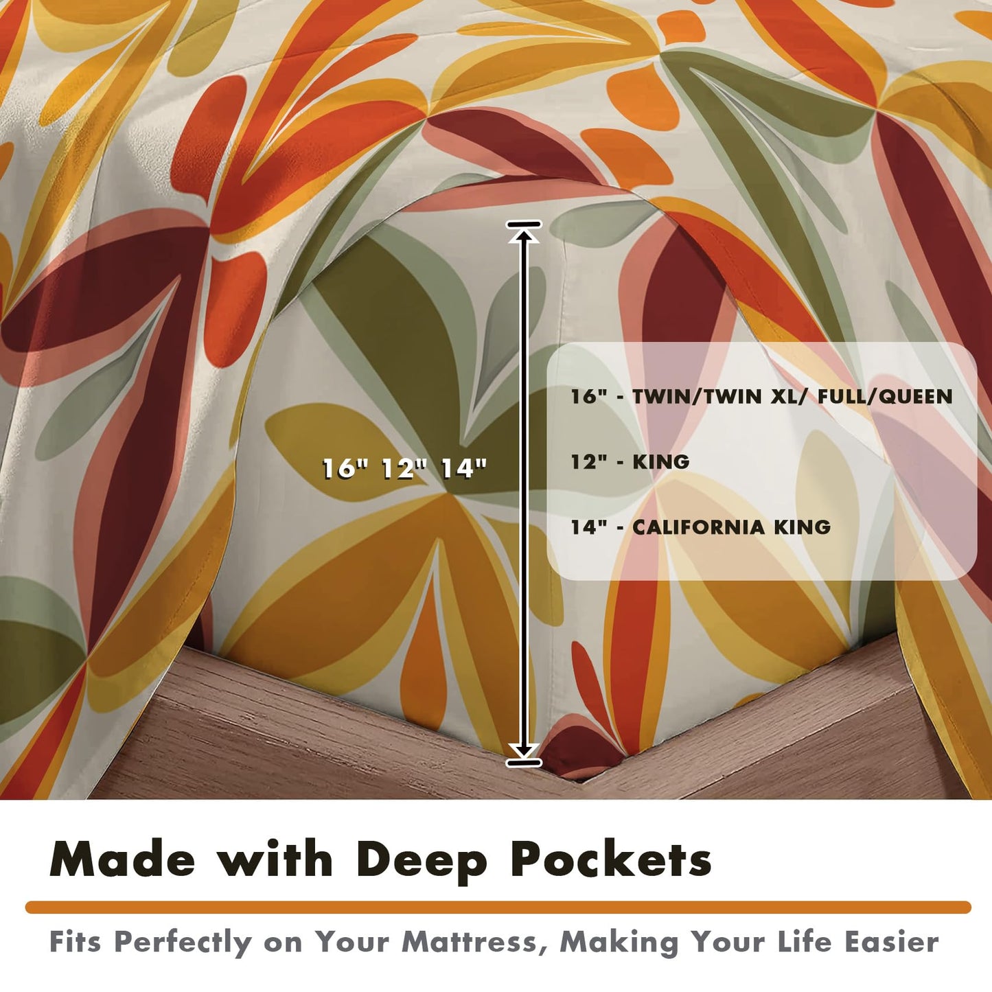 NOGAWA Retro Geometric Sheets Full Size, 70s Bed Sheets, Colorful Bedding Sheets, Pillowcases 4 Piece Set, Microfiber Deep Pocket Fitted Sheet, Flat Sheet, 2 Pillow Cases