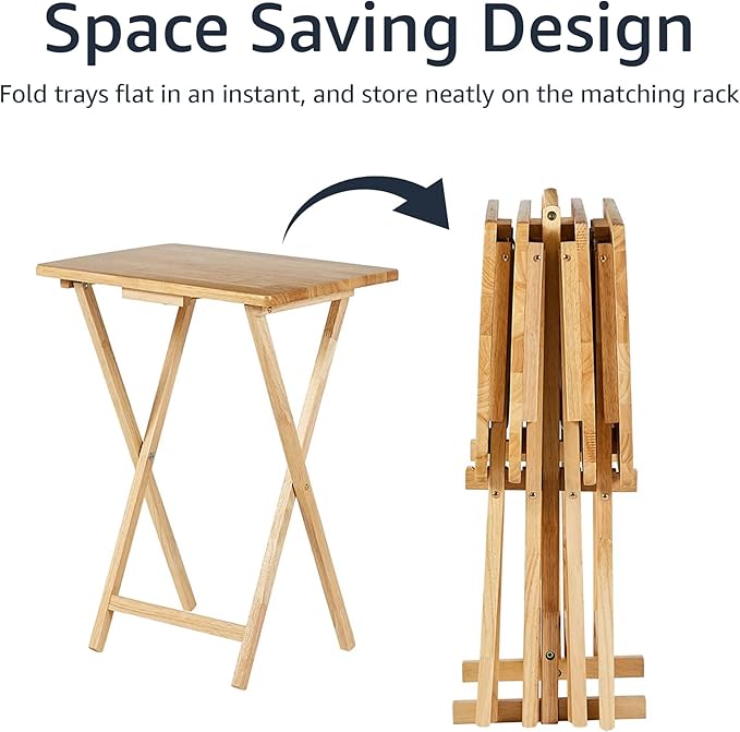 Amazon Basics Classic Foldable TV Dinner Tray Table