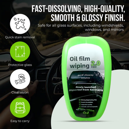 Automotove Oil Film Cleaning Brush green - Car wash Brush Prevents Rain and Fog Glass Oil Film Remover - Car Glass Cleaning Board, Enhances Clarity and Visibility