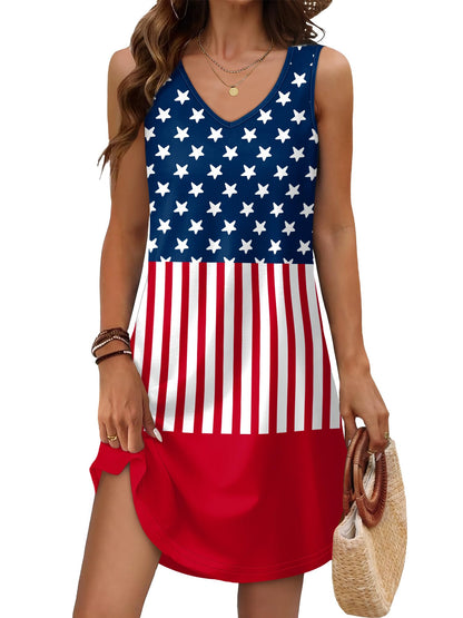 Aokosor Womens Summer Dresses 2025 Loose V Neck Sleeveless Dress Sundresses Swimsuit Coverup