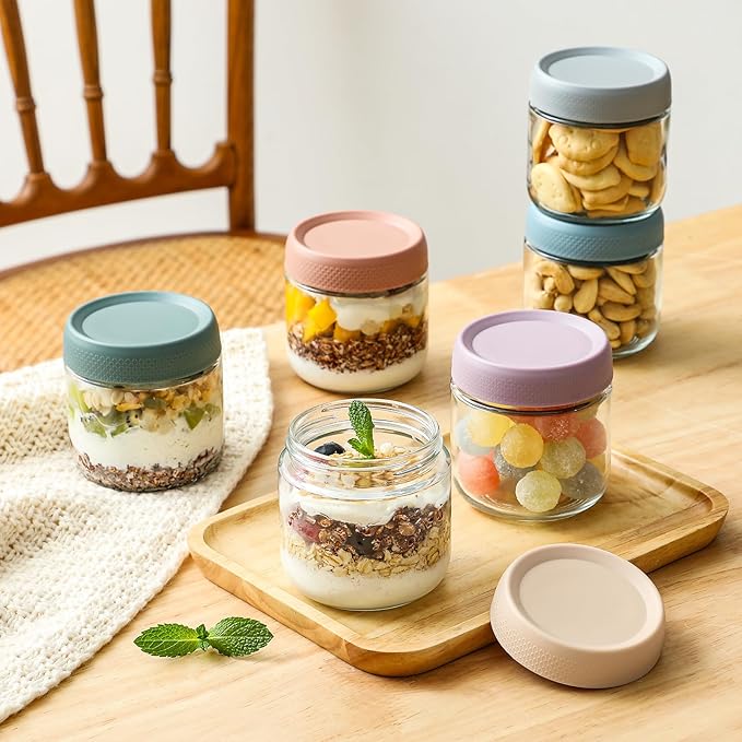 NETANY 6-pack 10oz Glass jars