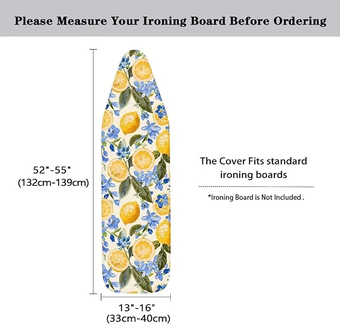 Lemon Ironing Board Cover and Pad Standard Size Padding Decorative Cover