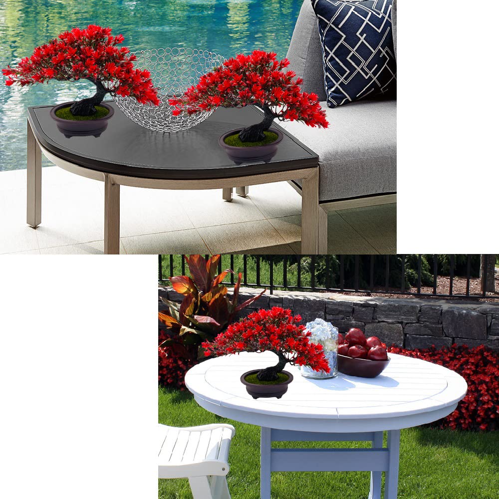 Artificial Plants & Greenery Fycooler Fake Plants Plastic Artificial Bonsai Tree, Red Bonsai Tree Juniper for Home Bedroom Living Room Office Desk Bookshelf Farmhouse Decor Zen Garden Decorations