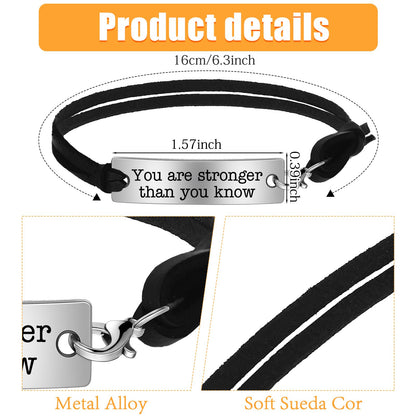 Nosiny Inspirational Gifts for Women Men with Gift Cards Envelopes Engraved Inspirational Bracelets Encouragement Jewelry Bracelets for Teen Friendsgiving(24 Pack)