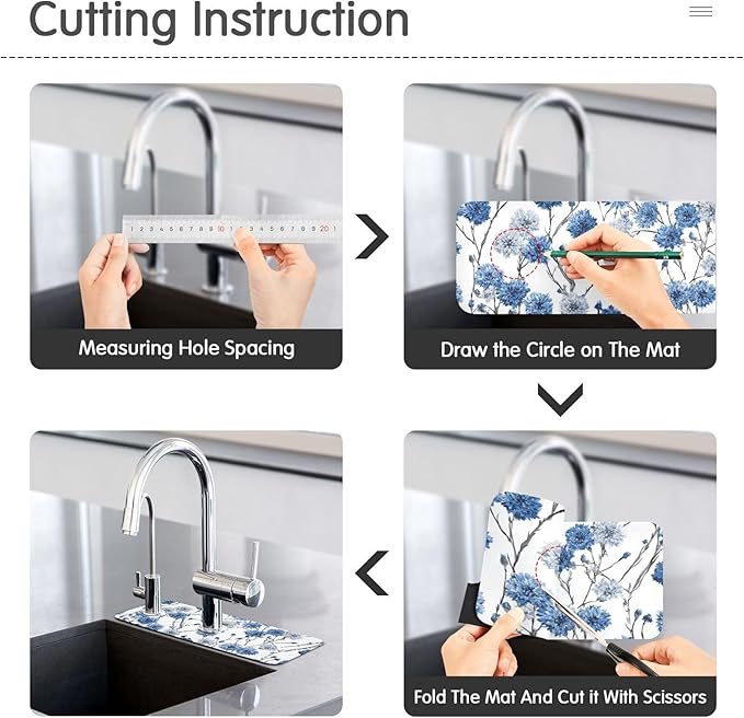 Kitchen Sink Splash Guard 1 PC 14.7 Inch Sink Faucet Mat Splash Guard