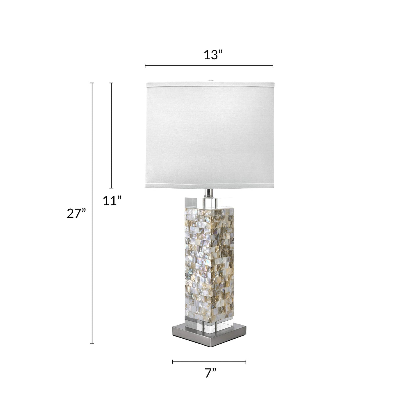 nuLOOM Houston 29" Crystal & Iron Mosaic Table Lamp