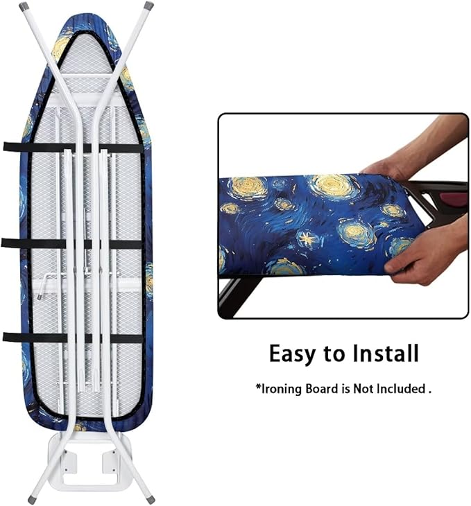 Galaxy Star Steam Ironing Board Cover Standard Size 15" X 54", Starry Night Oil