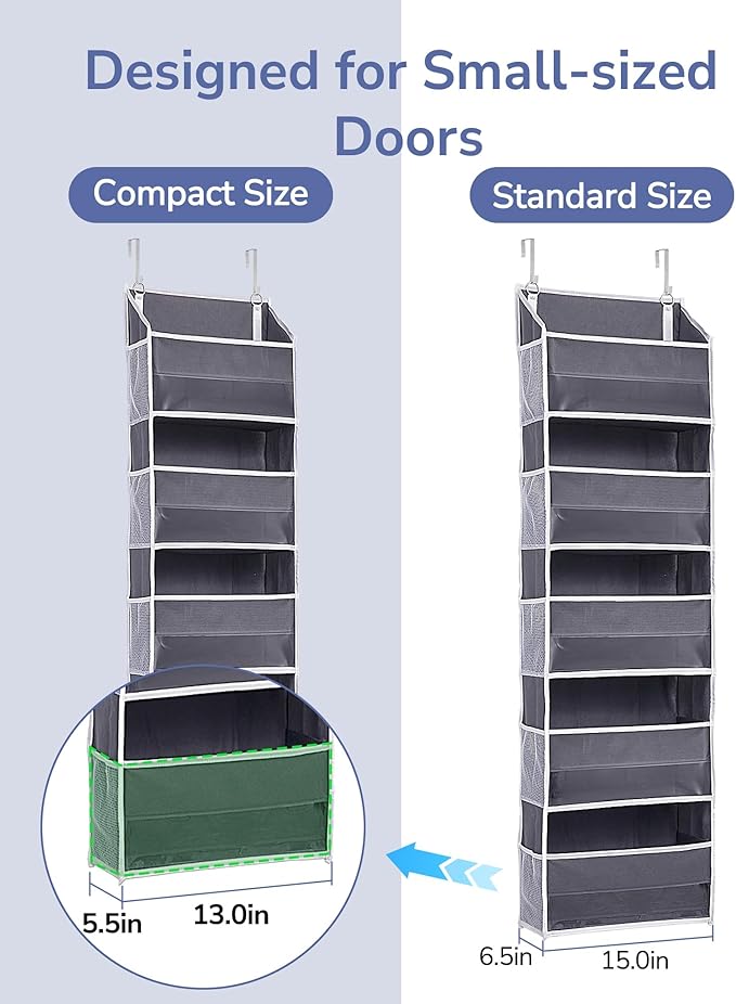 ULG 1 Pack Compact Size Over Door Organizer Slim Door Storage