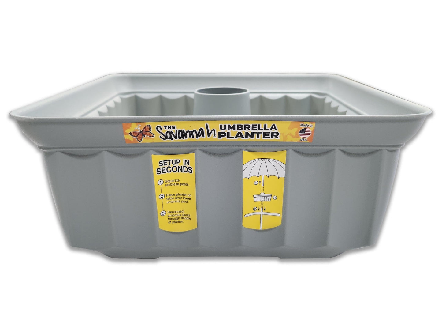 Square Savannah Planter (Grey)