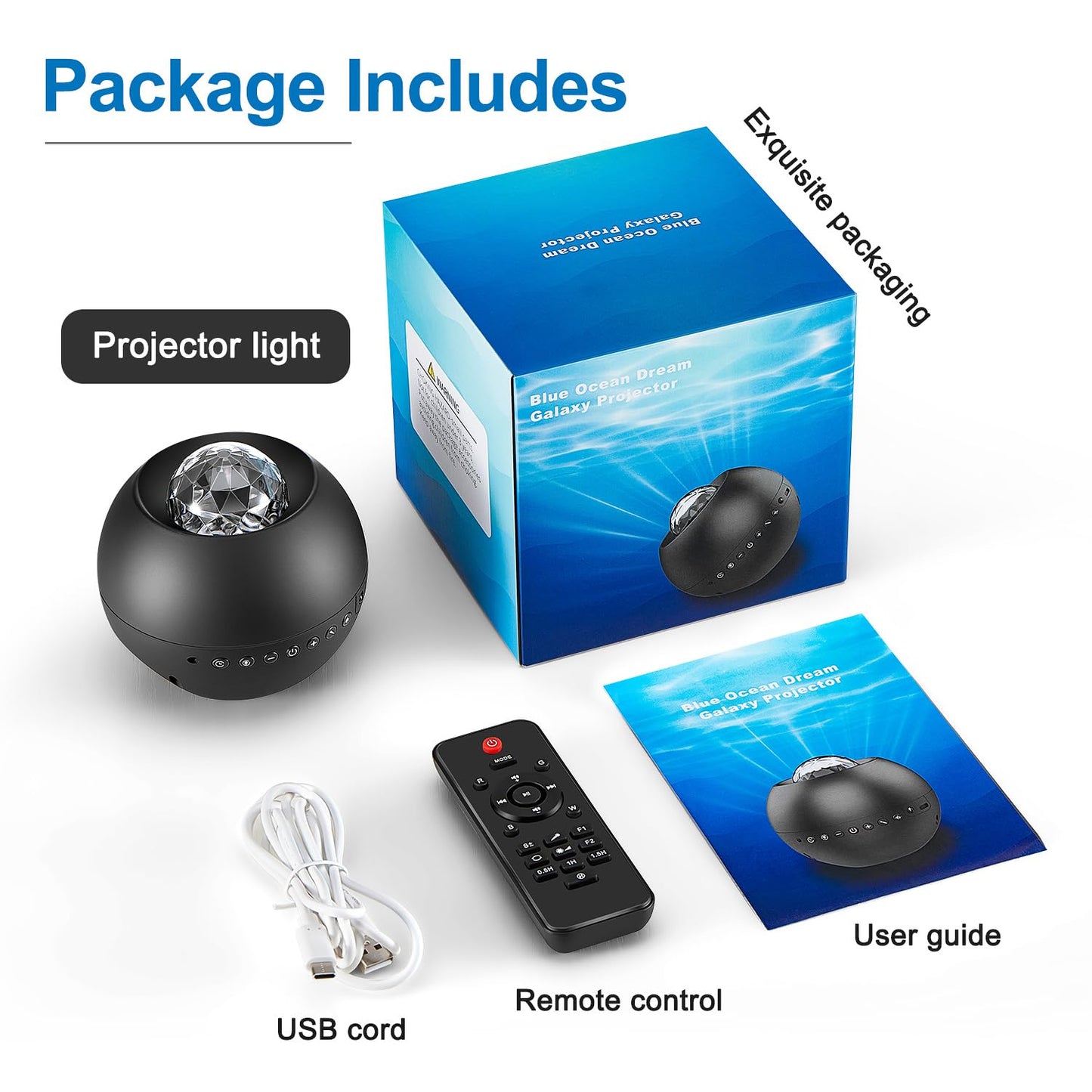 Galaxy Projector for Bedroom Birthday Gifts for Teen Boy Gifts, LED Galaxy Light Projector, 15White Noise HiFi Bluetooth Speaker,Remote&Timer Ceiling Projector Lights Trendy Stuff