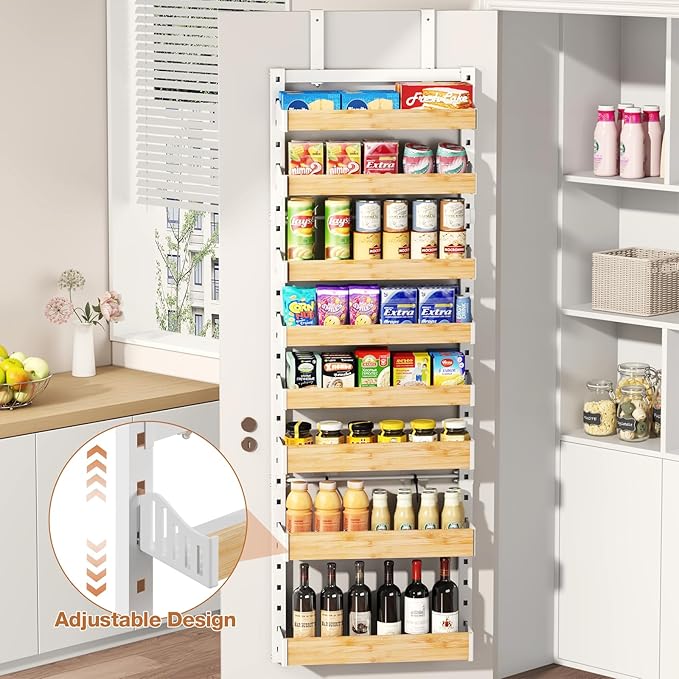 8-Tier Over The Door Pantry Organizer, Heavy-Duty Metal Wall Mount or Hanging